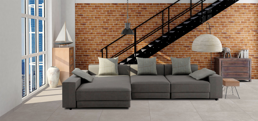 Brick Loft 240x71 Ziegel Wohnzimmer rot klinker riemchen design premium inspiration Interbau Blink
